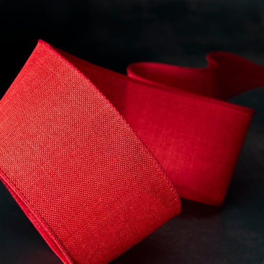 12 Pack: 2.5" x 25ft. Faux Linen Wired Ribbon by Celebrate It